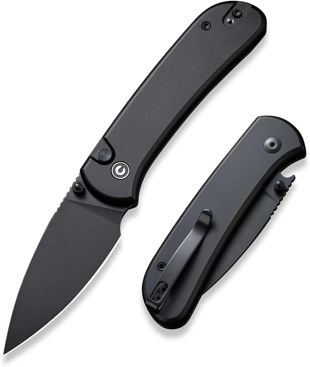 Pocket Folding Knife- Button Lock Knife with Thumb Stud Opener for EDC, 2.98" 14C28N Blade Aluminum Handle, Qubit Utility Knife for Men Women Gift C22030E-1