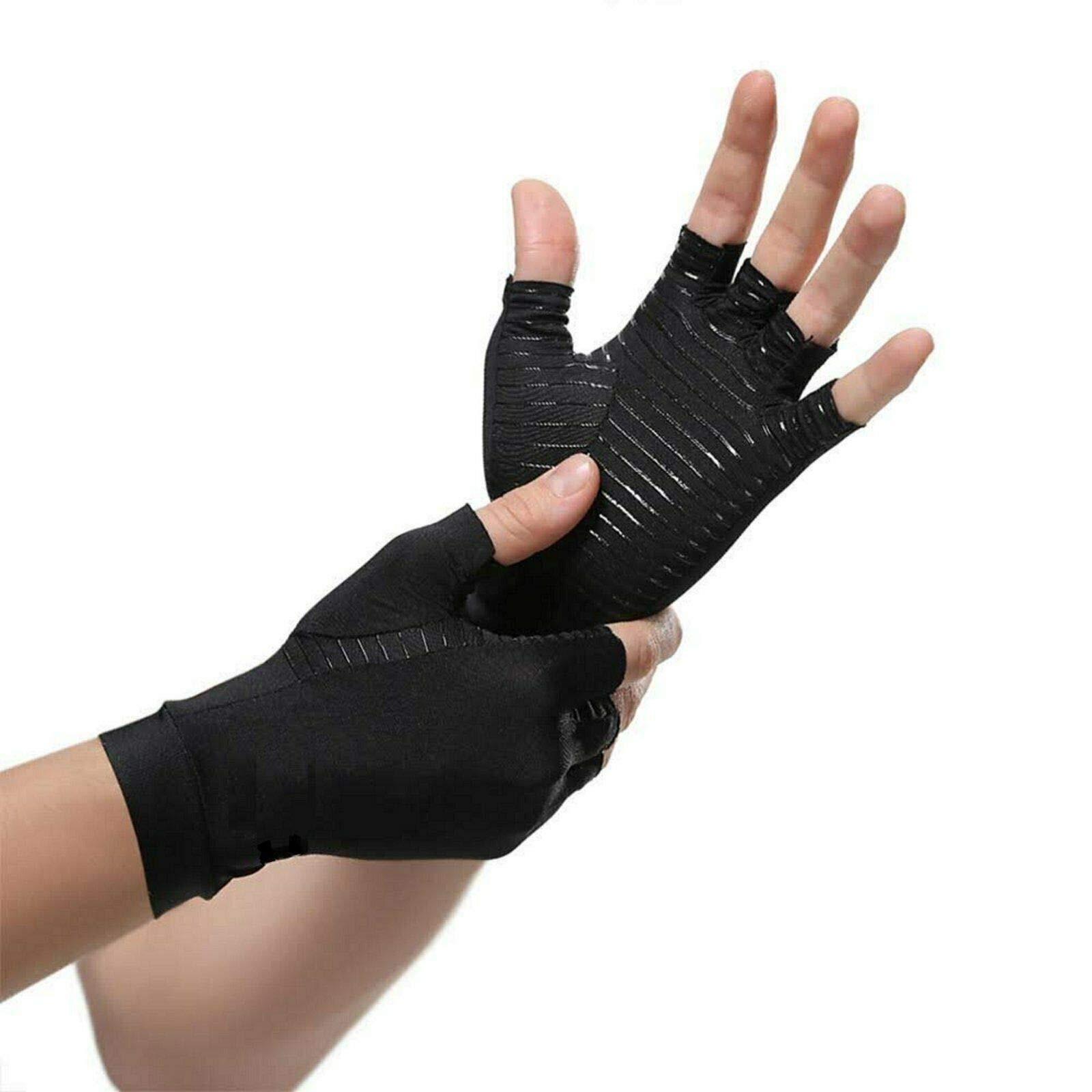 Copper Compression Arthritis Gloves. GUARANTEED Highest Copper Content! Best Copper Infused Fit Gloves For Carpal Tunnel, Computer Typing, And Everyday Support For Hands. (1 PAIR Size XL) by Copper Compression