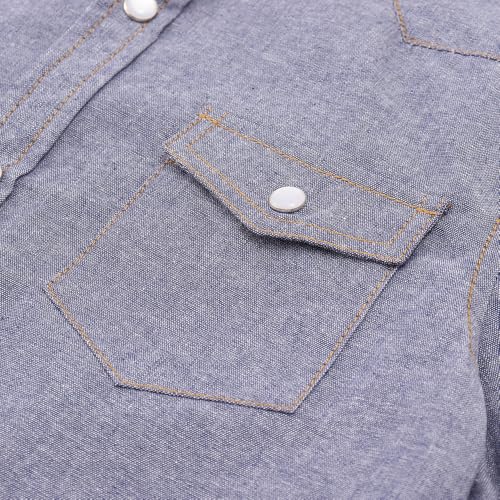 Image of Spring&Gege Boys' Long Sleeve Western Cowboys Pearl Snap Button Down Shirts (5-14 Years)