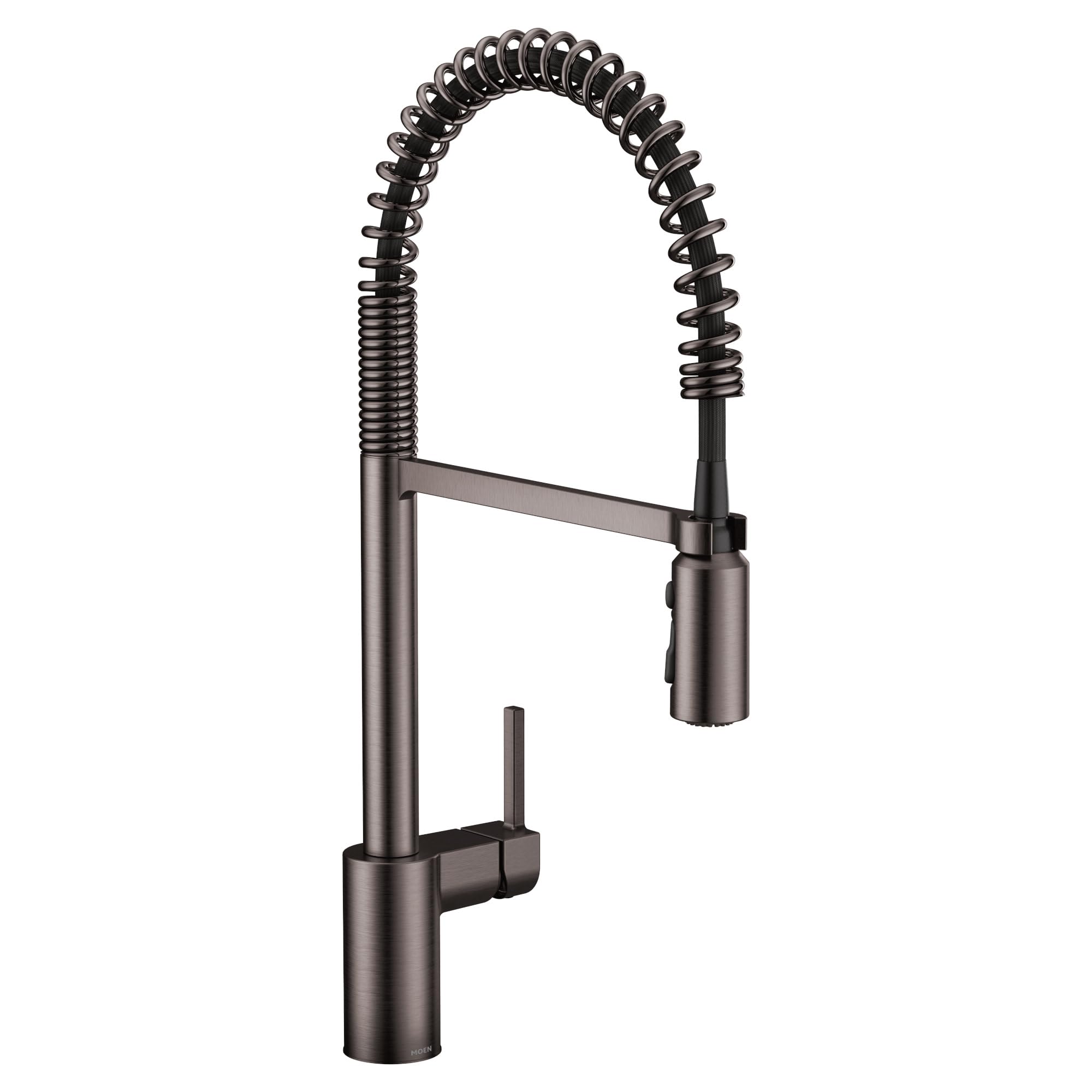 Moen Align Black Stainless Pulldown Kitchen Faucet, Single Hole, Modern Spring Style with Pre-Rinse and Power Boost Pull Down Sprayer, Easy Installation, 5923BLS