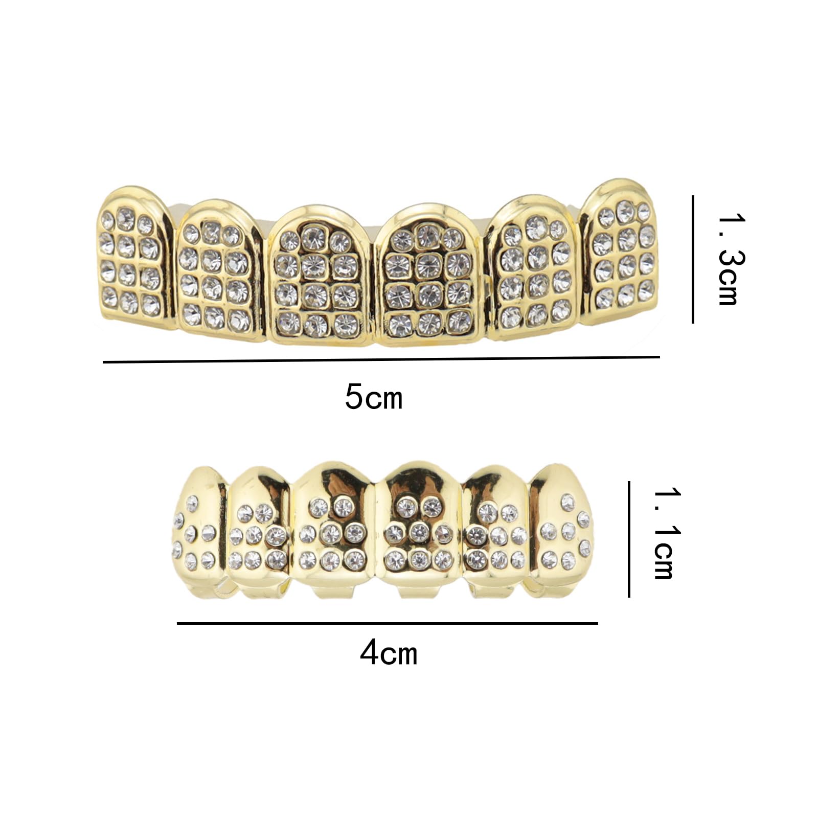 Qiwenr Hip Hop Teeth Grills, Rapper Braces, Bottom Grills, Hip Hop Custom Fit Polished Teeth Grillz - Image 2
