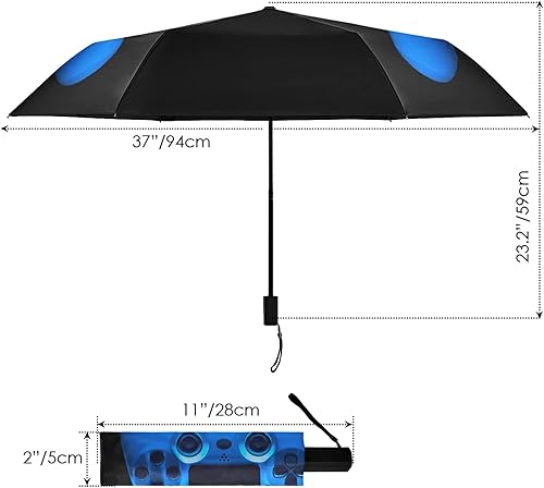 Miniatura 6 de Paraguas plegable para sombrilla, reforzado resistente al viento, impermeable, portátil, compacto, anti-UV, protección contra la lluvia, para viajes