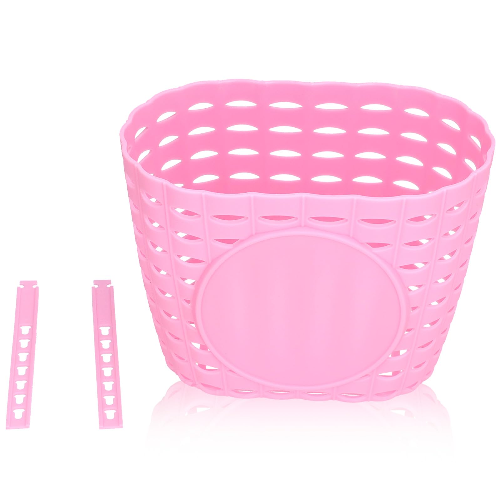 Cestino per bici per bambini, cestino per manubrio per bicicletta Simpatico cestino per manubrio anteriore per bicicletta con cinghie regolabili per ragazzi, ragazze, bambini piccoli(Rosa)