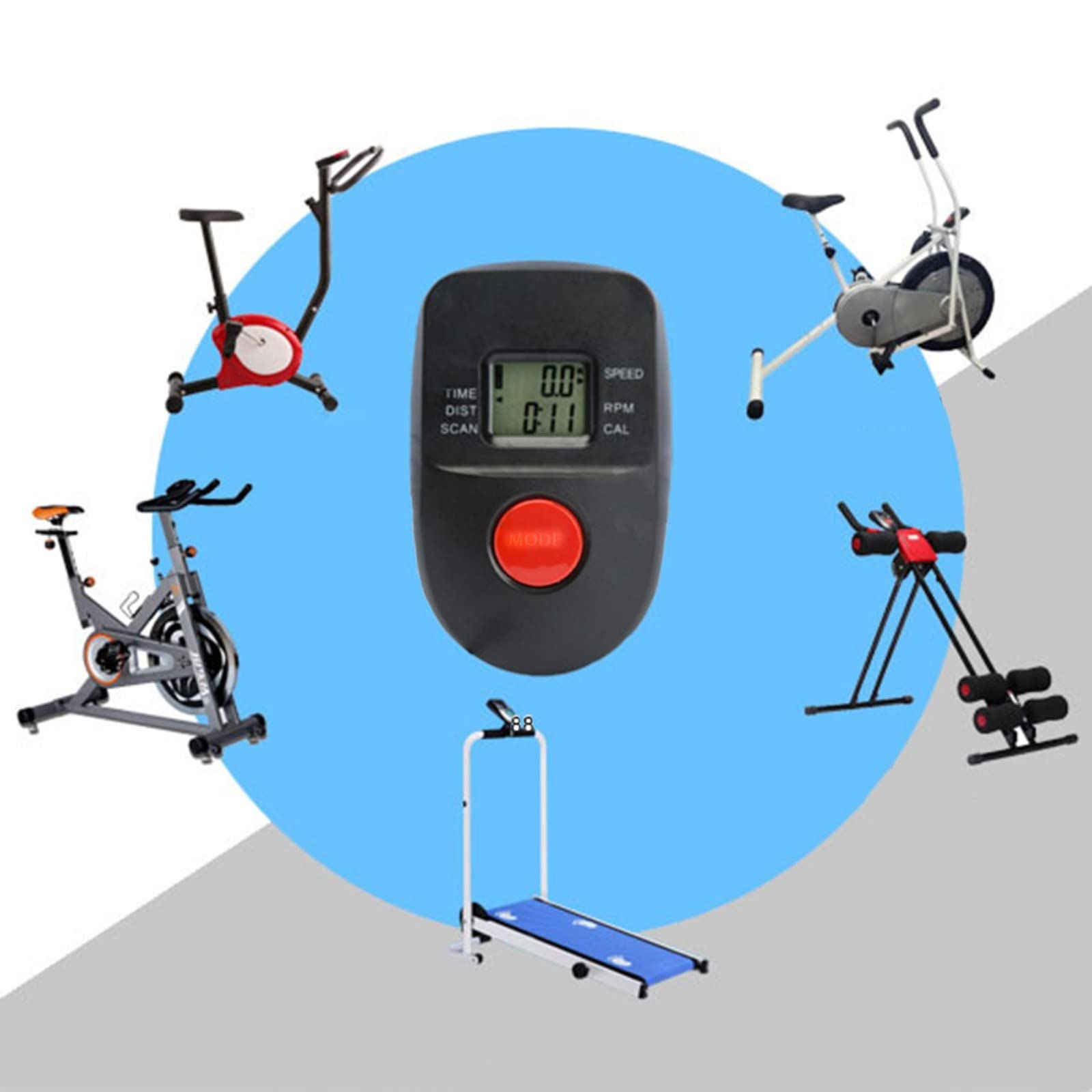 Compteur De Vitesse Pour Vélo D'Appartement Ou Machine Fitness - Affichage Temps, Vitesse, Distance, Calories - Écran LCD