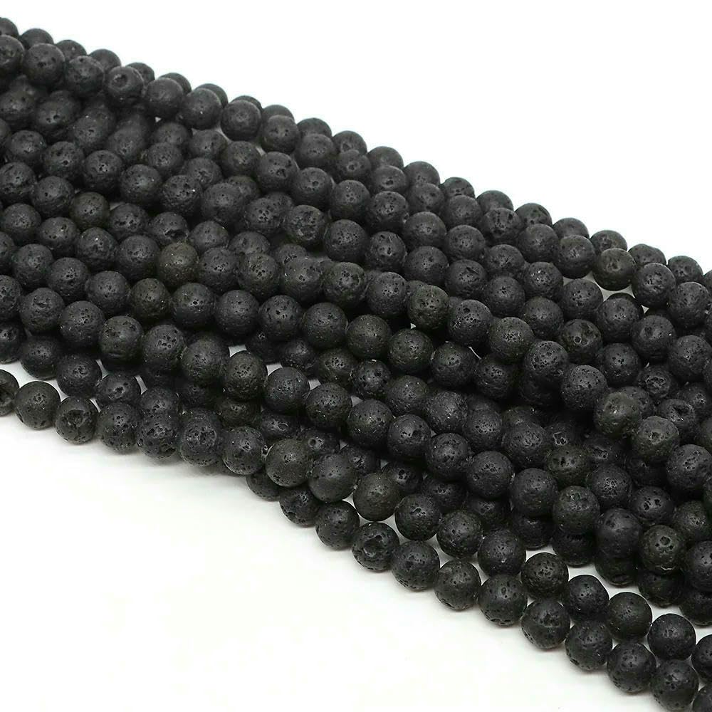Koraliki akrylowe, Naturalne, okrągłe, luźne koraliki z lawy wulkanicznej, wielokolorowe, 4-10 mm, do tworzenia biżuterii DIY(African Turquoise,10mm-36-39pcs)