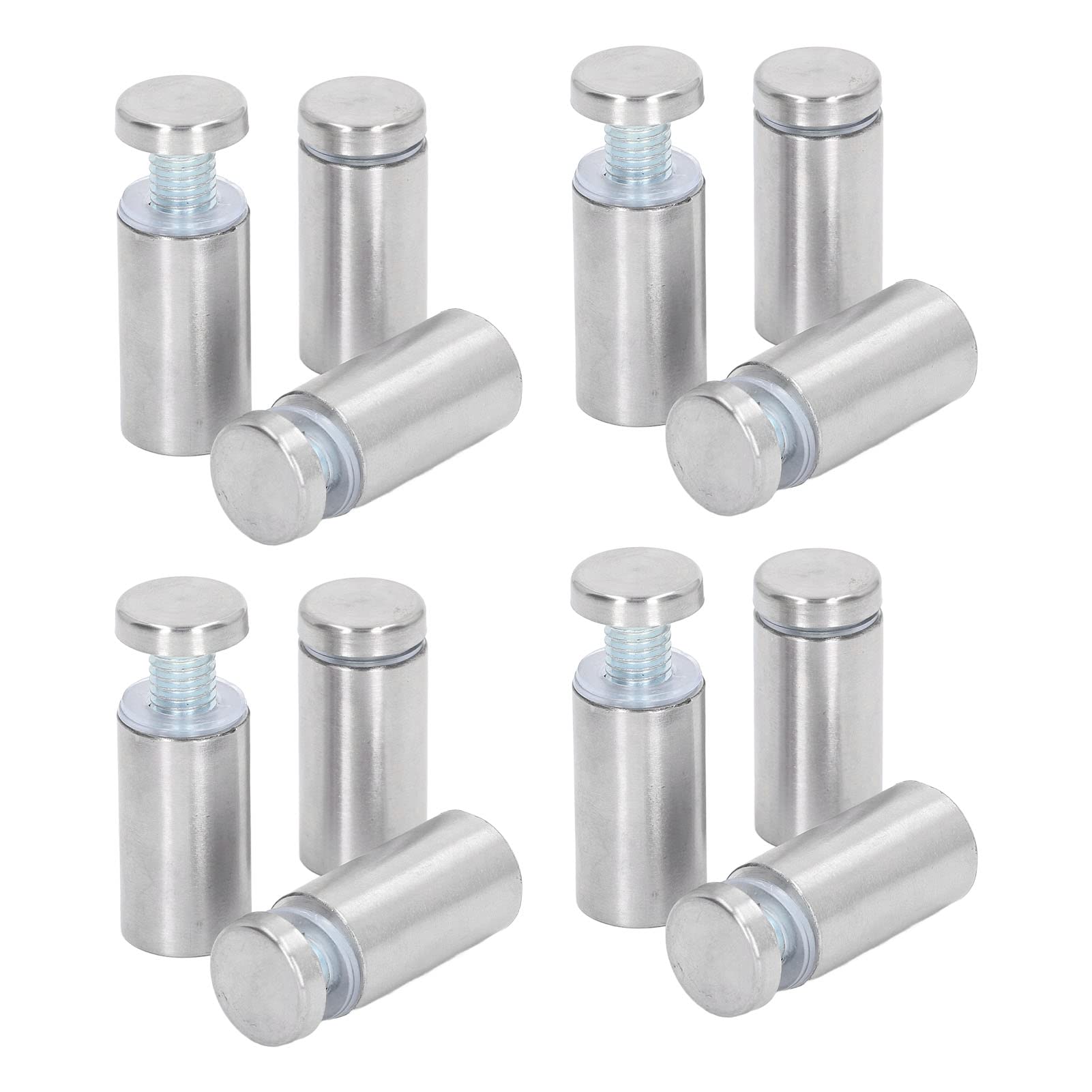 Entretoises Murales en Acier Inoxydable, 12 Pièces, 19x40mm, Kit de Vis et Chevilles pour Panneau Acrylique, Supports d'Affichage Publicitaire