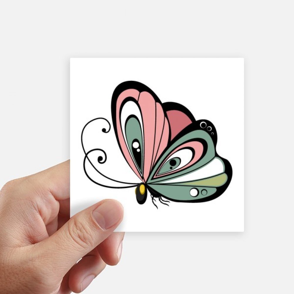 Autocollant carré papillon cartoon 10cm x 10cm DIYthinker en lot de 8 stickers multicolores