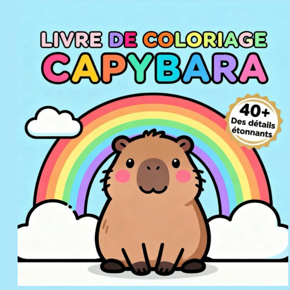 Livre de coloriage Capybara: Coloriages mignons et relaxants de capybaras pour enfants et adultes