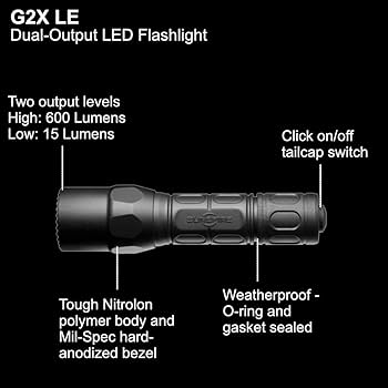 ライト・ランタン 1-6 SUREFIRE G2X Tactical LED Surefire G2X Tactical Flashlight, Single-Output LED, 600