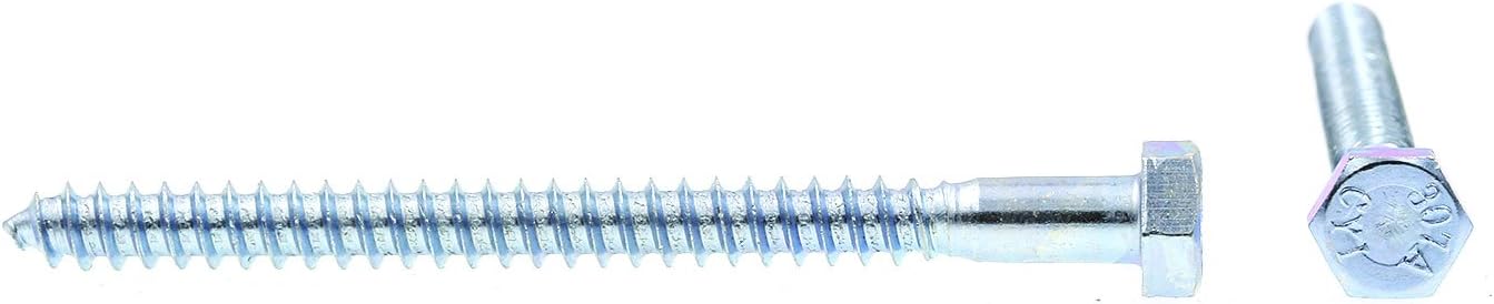 Prime-Line 9055821 Hex Lag Screws, 5/16 In. X 4 In., A307 Grade A Zinc Plated Steel (50 Pack)