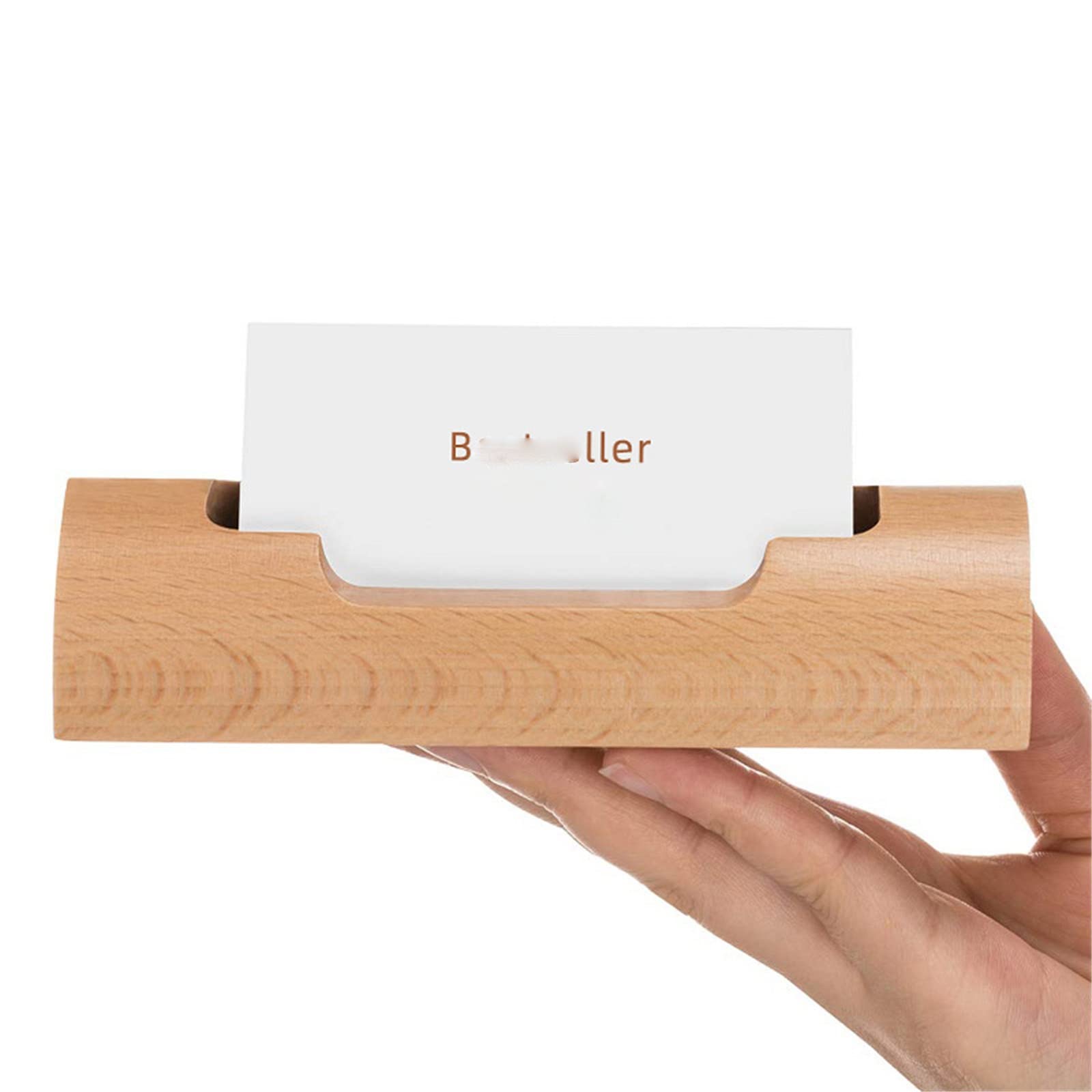 Wcxozerty Natural Business Card Holder Business Card Stand, Display Holder Desk Desktop For Office Home
