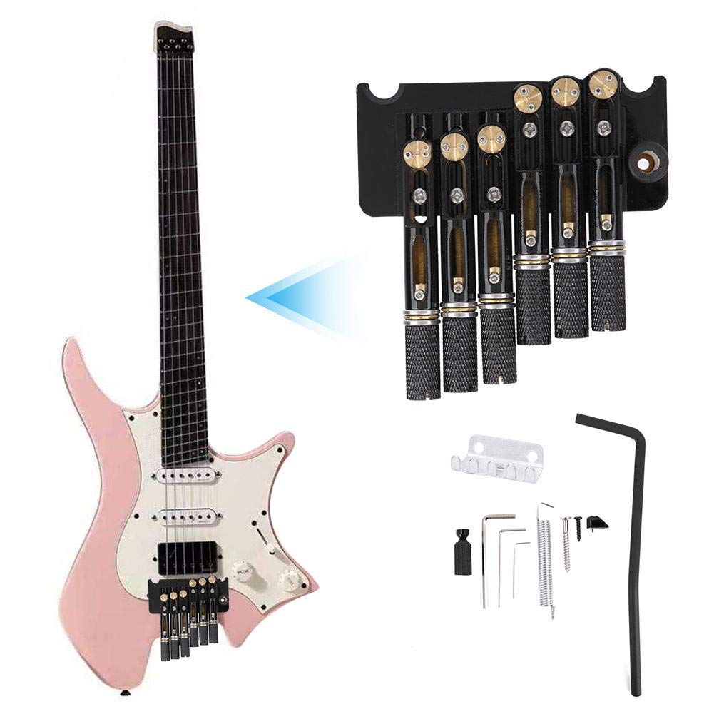 Vbest life 6 strun zestaw akcesoriów do gitary elektronicznej, czarna bezgłowy gitara zamiennik DIY instrument muzyczny