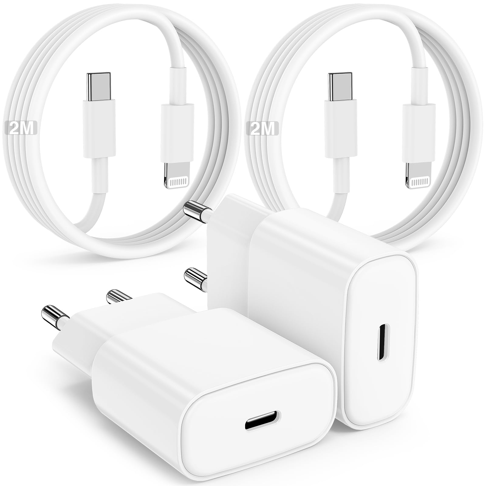 20W Ladegerät für iPhone 14 13 12 11 SE Pro Max/Plus &M Schnellladekabel | 20W Schnellladegerät& & M USB C auf Lightning Ladekabel für iPhone 14/13/12/11/iPad, USBC Charger/Adapter/Netzteil/Stecker