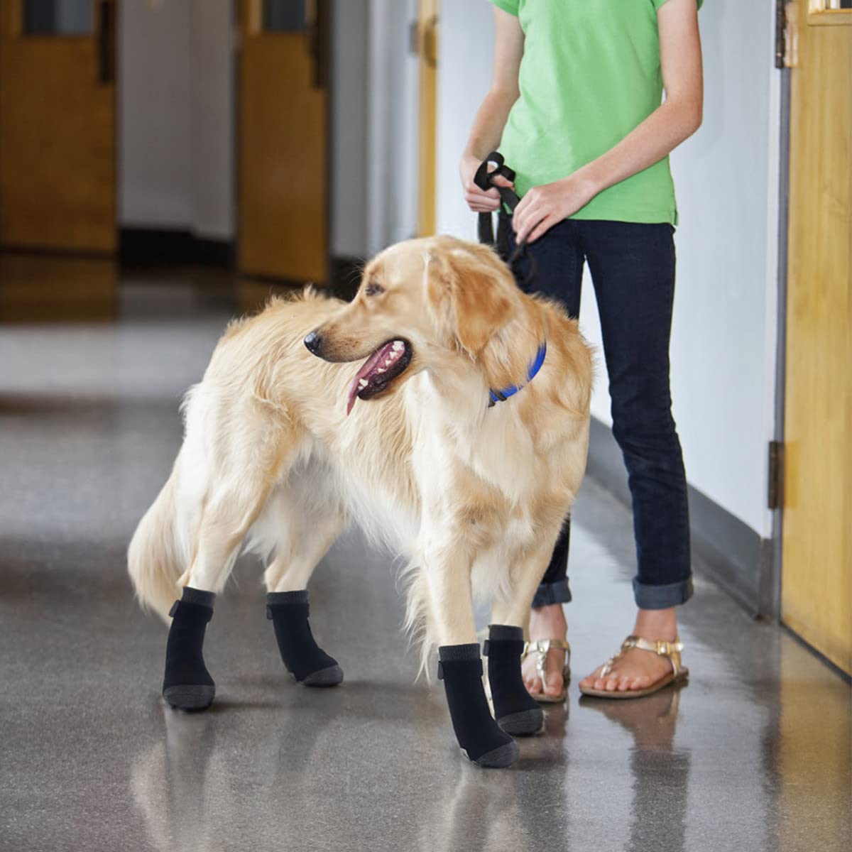 Calzini Antiscivolo Per Cani - 2 Paia - Cotone Morbido Con Suola In Silicone - Taglia L - Foto 2