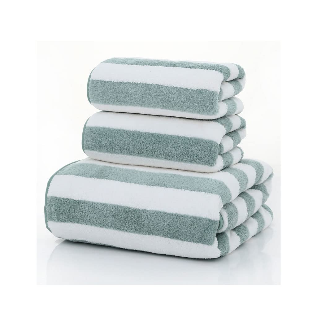 Microfiber Stripe Towel Hotel Supplies for Bath Shower Towel Face Towel Bath Spa Towel 3pcs Set