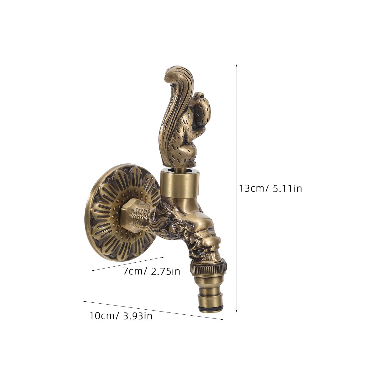 Retro Wasserhahn aus Messing mit Geschnitztem Design Einhebel Kaltwasserarmatur für Küche und Badezimmer Korrosionsfrei und Vielseitig Kompatibel
