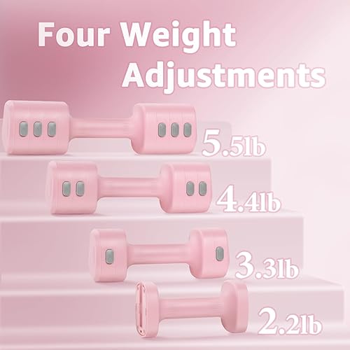 Miniatura 4 de Adjustable Dumbbell Set of 2, Adjustable Weight set, Anti-slip Handle, 4 in 1 Free Weights Dumbbells Set for women at home, 2.2lb, 3.3lb, 4.4lb,