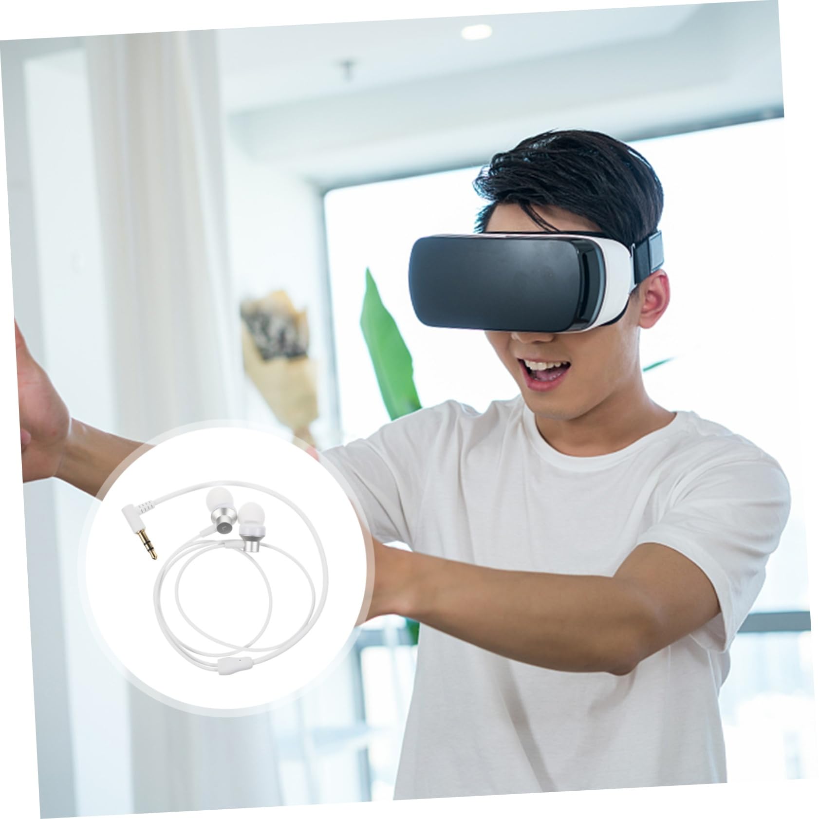 Gadpiparty 3 Piezas Gafas VR Auriculares Auriculares De Música Gafas VR Auriculares En La Oreja Auriculares IEM Auriculares con Cable En La Oreja Auriculares con Cable Accesorios