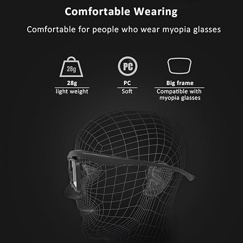 Miniatura 5 de Gafas 3D, lentes 3D recargables de 144 Hz con obturador activo para proyector DLP Link 3D, obturador activo RF 3D con alta tasa de transmisión de