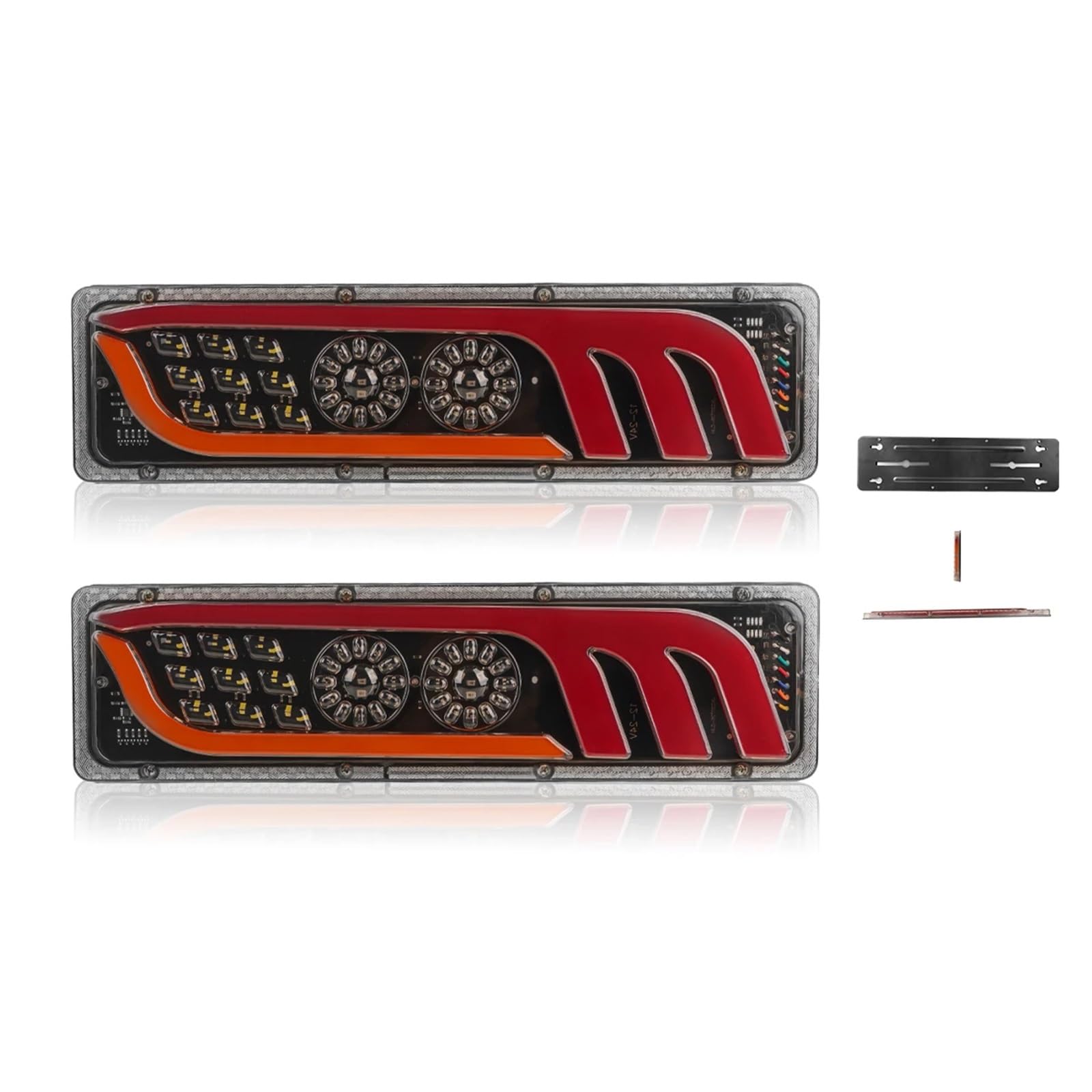 Halogen światła 46CM LED Tylna lampa tylna Stop Cofanie Caravan Van Lampa Hamulec Cofanie Ruch Przeciwmgielny Wodoodporna 12-24V(2PCS 46cm)