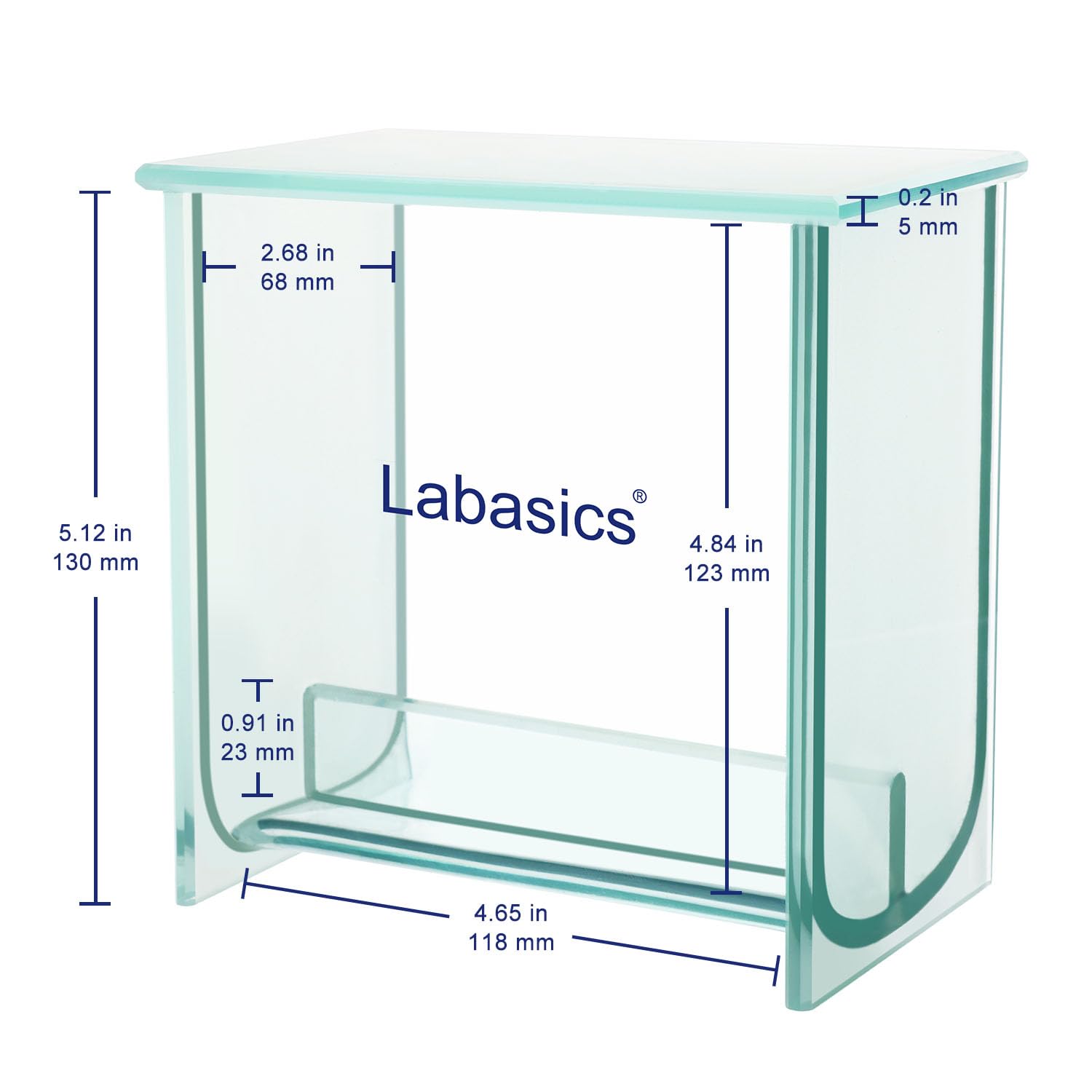 Labasics TLC Entwicklungsbehälter aus Glas, quadratisch, robust aus Borosilikat, Entwicklungskammer für Chromatographie TLC mit flachem Boden, mit Deckel für die Entwicklung mehrerer Platten
