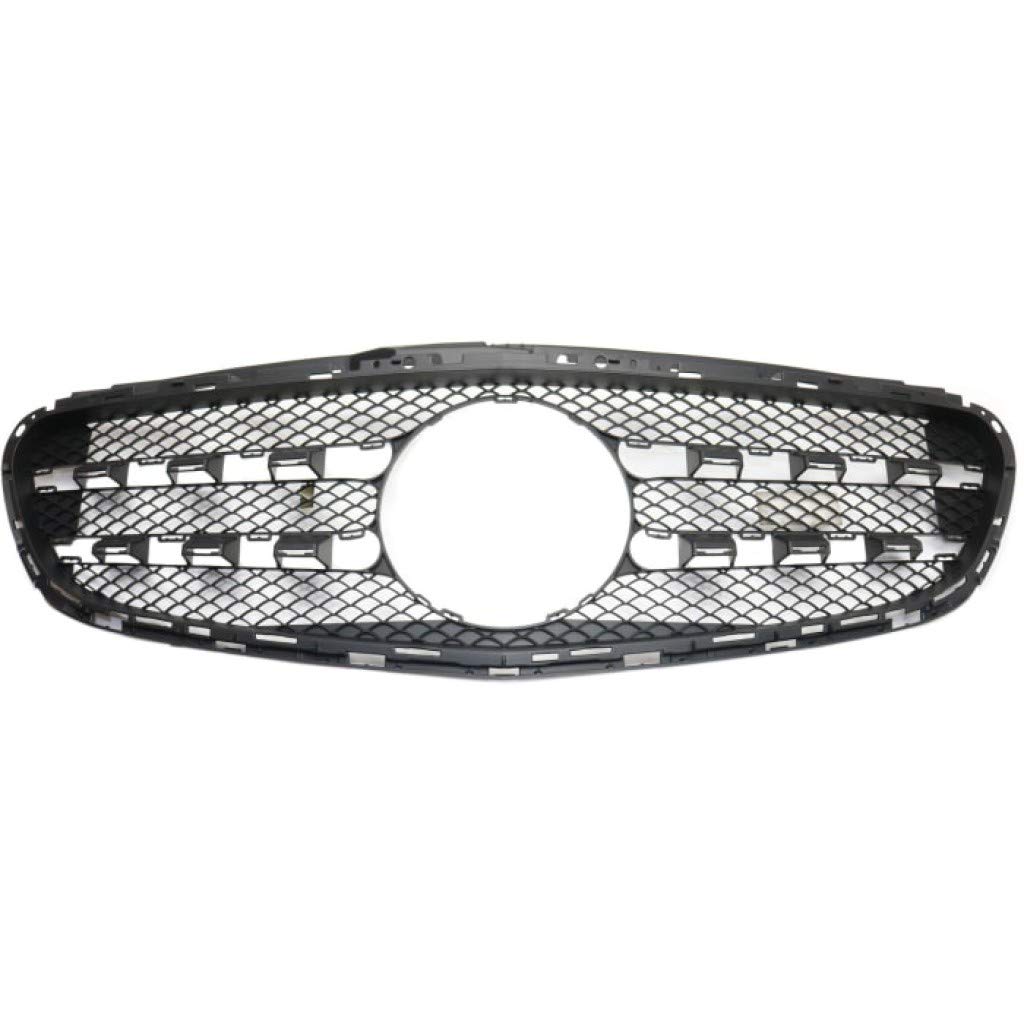 For Mercedes-Benz E250 / E350 / E400 / E550 Grille Assembly 2014 2015 2016 | Textured Black Shell & 