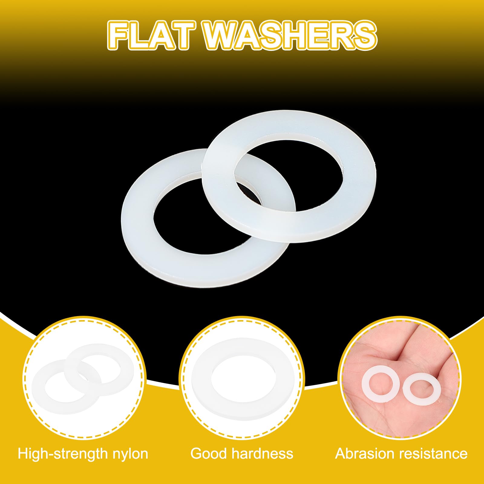 PATIKIL M10 Nylon Flat Washers - Image 3