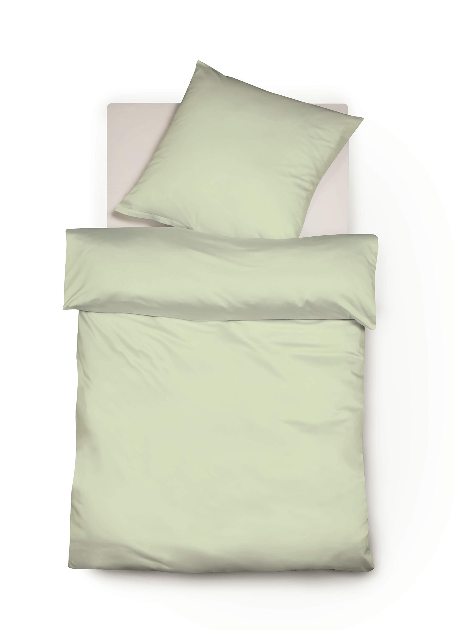 Fleuresse Colours Komplet pościeli z dżerseju, Jersey, Pastellgrün, 38,4 x 28,0 x 4,4 cm