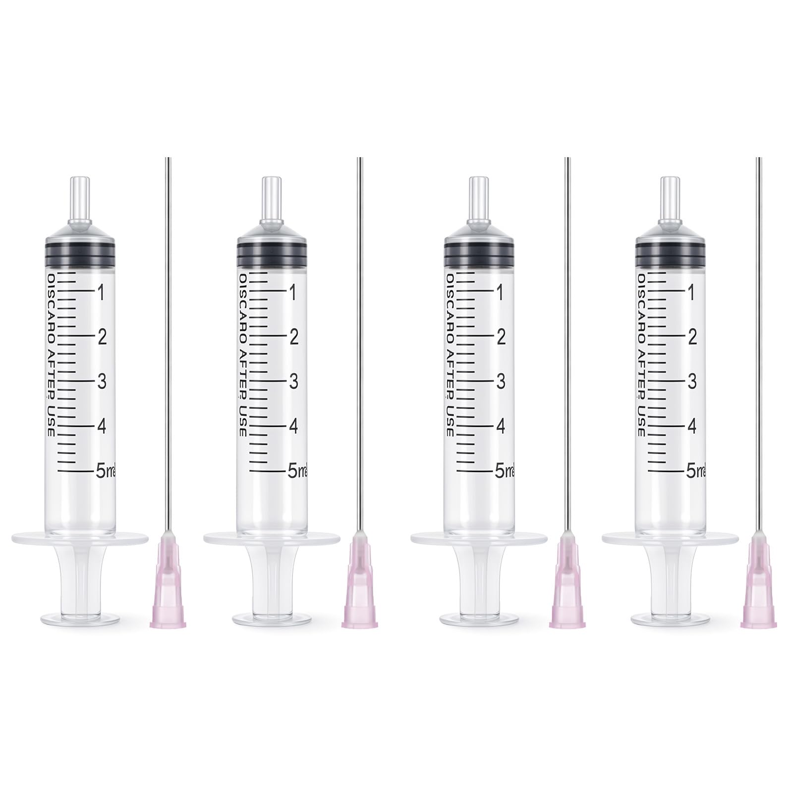 ElevateTech 5ML Plastic Perfume Syringes Extractor Decanter Kit, 4Pcs Refillable Perfume Refill Tool with Blunt-tip Stainless Needle Tip for Ink Pen Printer Filling Dispensing Measuring