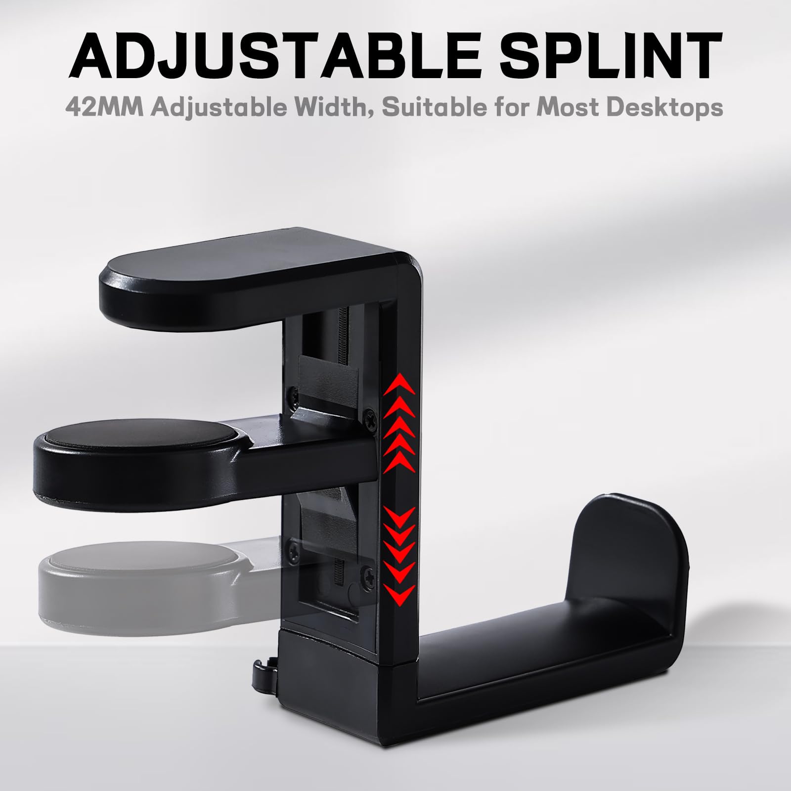Porta Cuffie da Scrivania Supporto per Cuffie Gaming ABS Metallo Girevole 360° Salvaspazio Nero