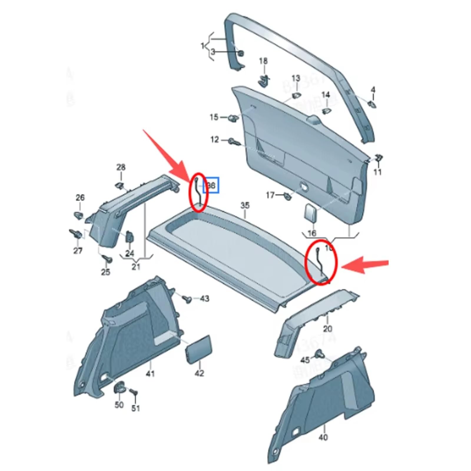 Pour Vw Pour Golf 2010–2014 Sangle De Ficelle De Coffre De Voiture Colis Arrière Accessoires Automobiles Corde Suspension Voiture(2pcs)