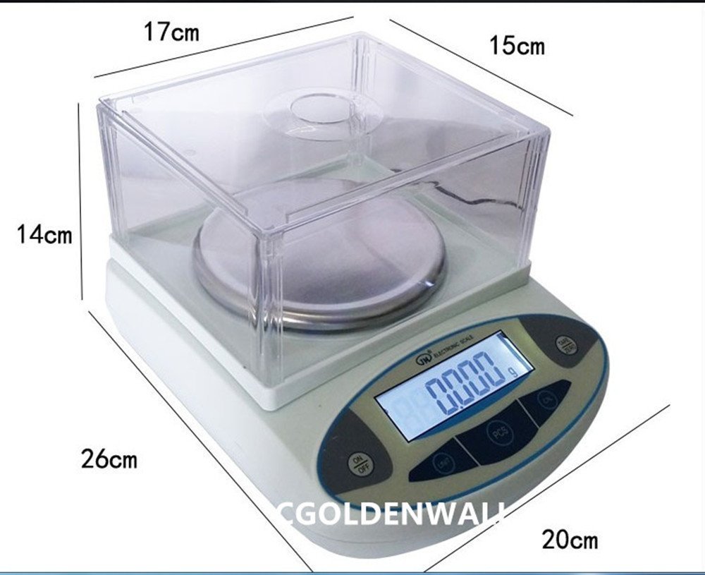 Báscula de precisión de 200g, 1mg, función de conteo de Blanco analítico de Laboratorio electrónico, Pantalla Digital Ideal para Laboratorio/Industrial (200g/0.001g)