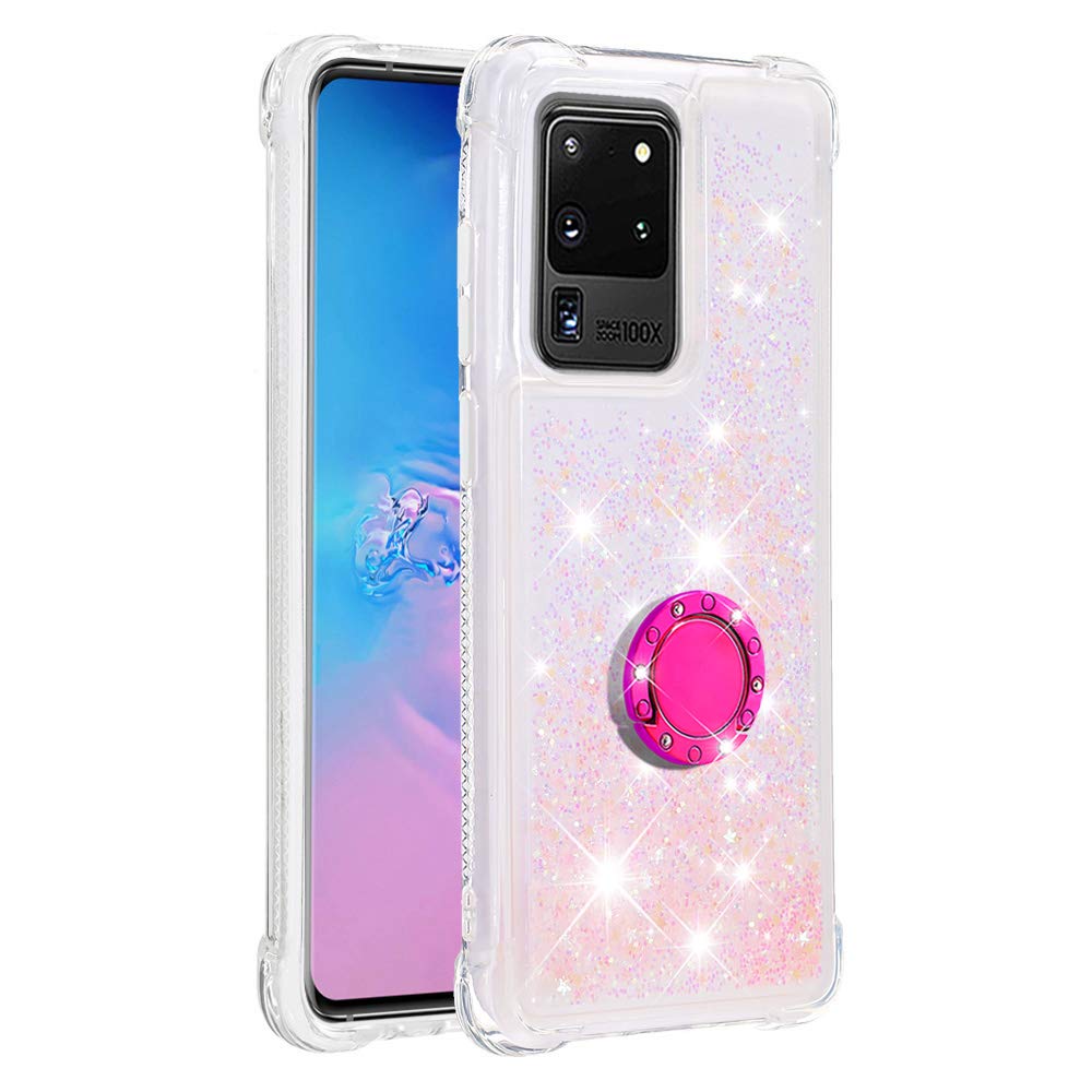Transparent Liquid Case for Galaxy S11 Plus Silver, Gel Silicone Phone Case Glitter Floating Liquid Cover Slim Bumper Case Sparkly Back Case Resistant compatible with Samsung Galaxy S20 Ultra/S11 Plus
