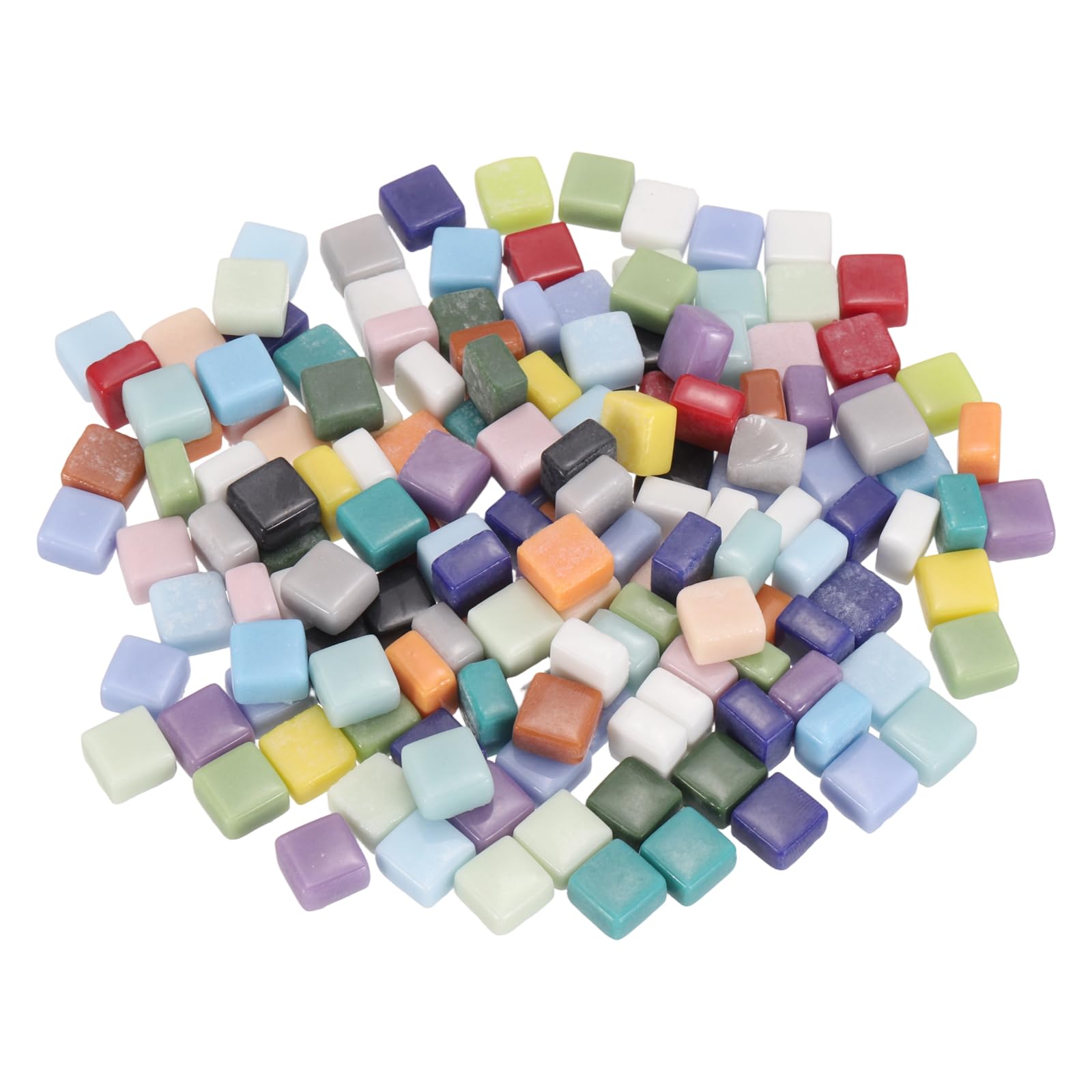 sourcing map 200g Square Mosaic Tiles for Crafts, 0.4" Iridescent Mosaic Glass Pieces for DIY Art Making Supplies Home Decoration (Mixed Colors)