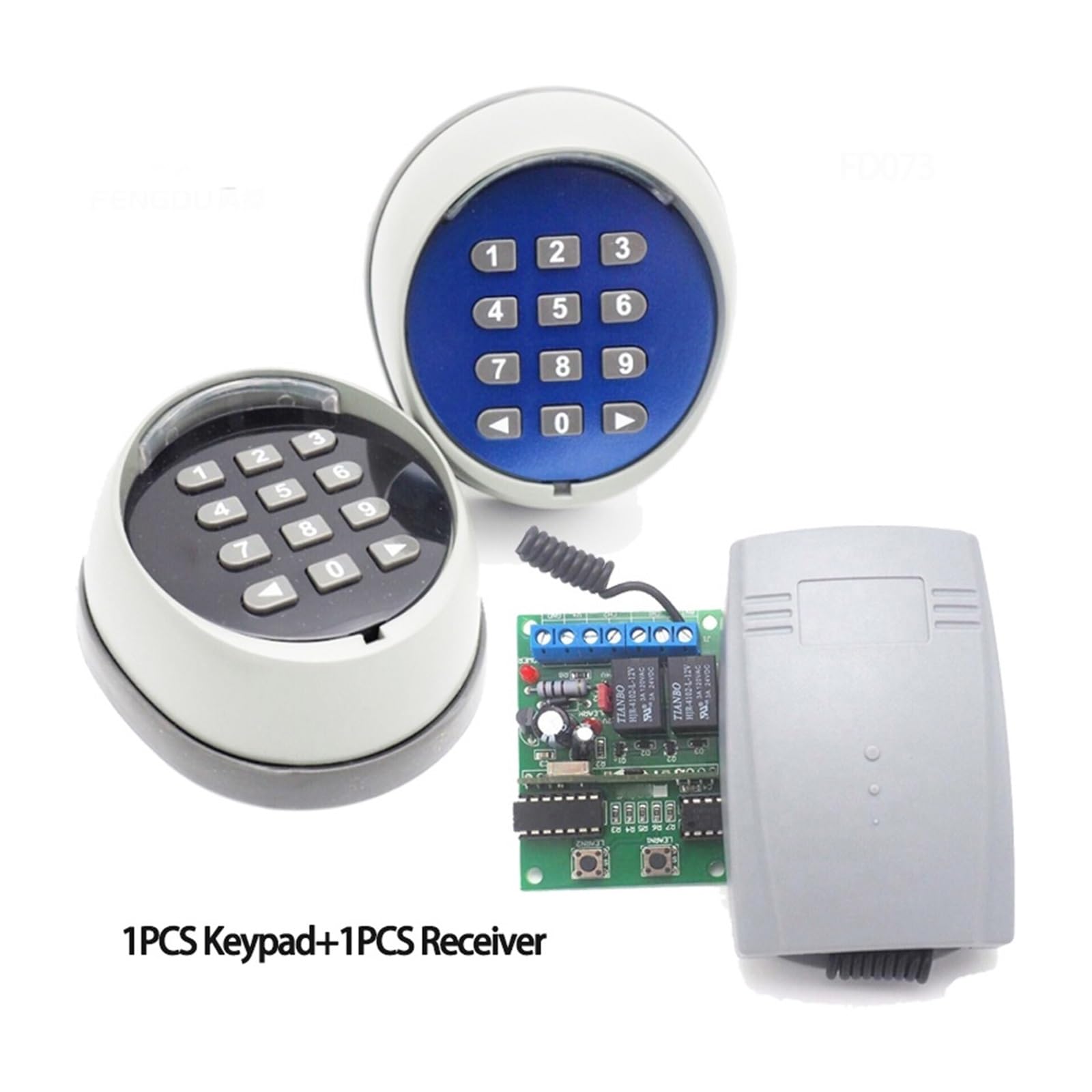 Clavier et récepteur sans Fil 433.92MHZ, utilisés for ouvre-Porte Automatique/Garage/balançoire/coulissante,ConçU pour Un Service Durable(1pcs-02)