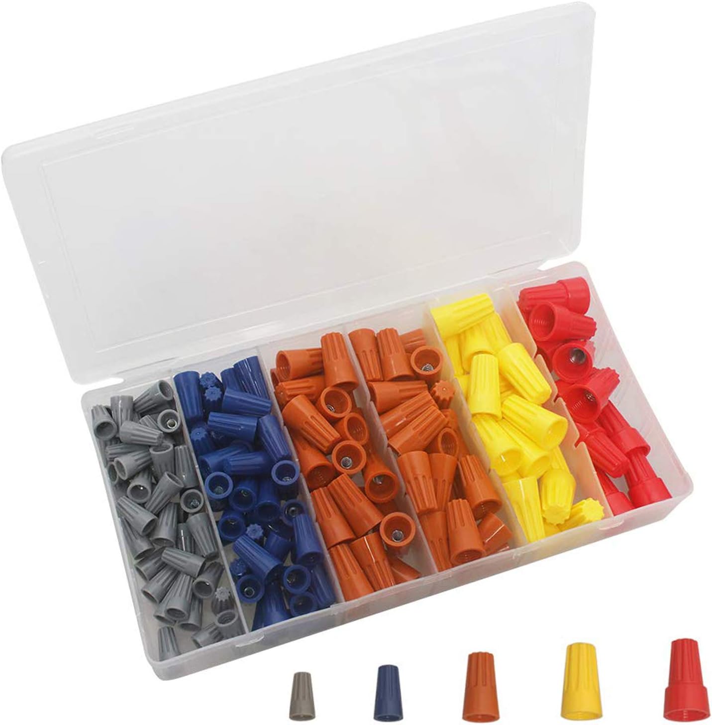 180 Pcs Electrical Wire Connectors Screw Terminals Twist Nuts Caps Wire Connectors, with Spring Insert Twist Nuts Caps Connection Assortment Set