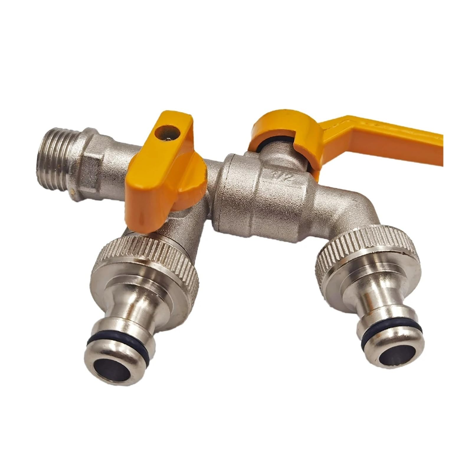 Adapter do węża ogrodowego, 1/5.1 cm złącze zbiornika na wodę IBC, 2-drożny i 1-drożny mosiężny kran do nawadniania, zawór kulowy (M-1 szt.) do wydajnego nawadniania