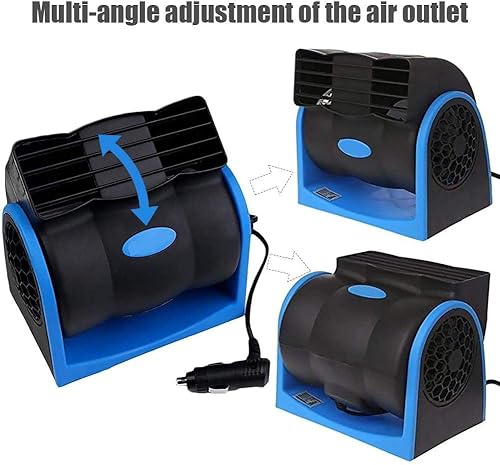 Miniatura 4 de KAGOR Ventilador de refrigeración silencioso, 12 V, sin hojas, ventilador eléctrico de tablero de 2 velocidades con enchufe para encendedor de