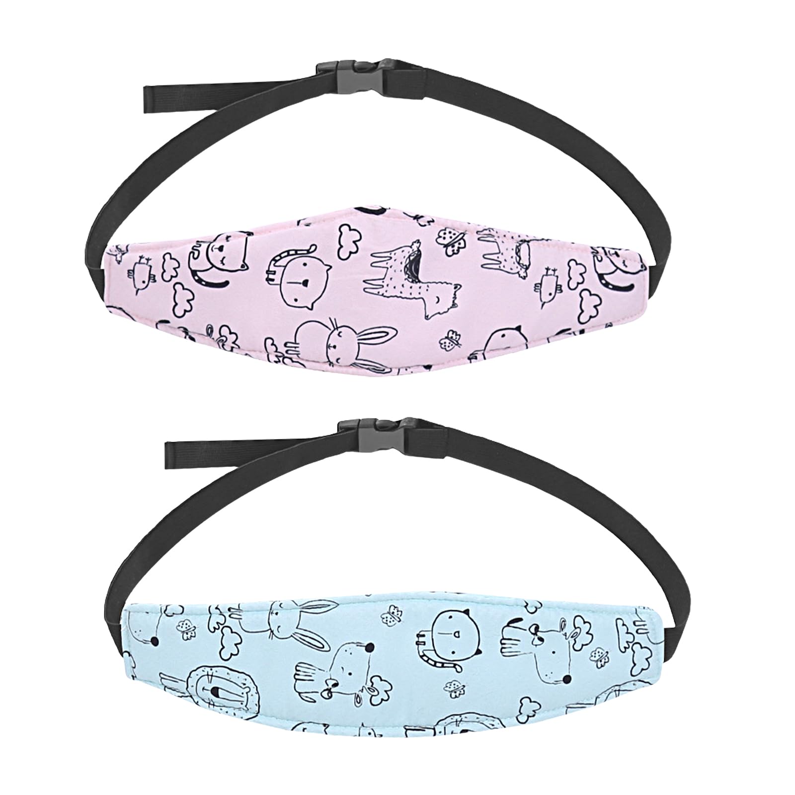2 soportes para la cabeza del asiento del niño, diadema ajustable para asientos de coche y cochecitos, reposacabezas de coche para niños, algodón transpirable, soporte seguro para dormir para la