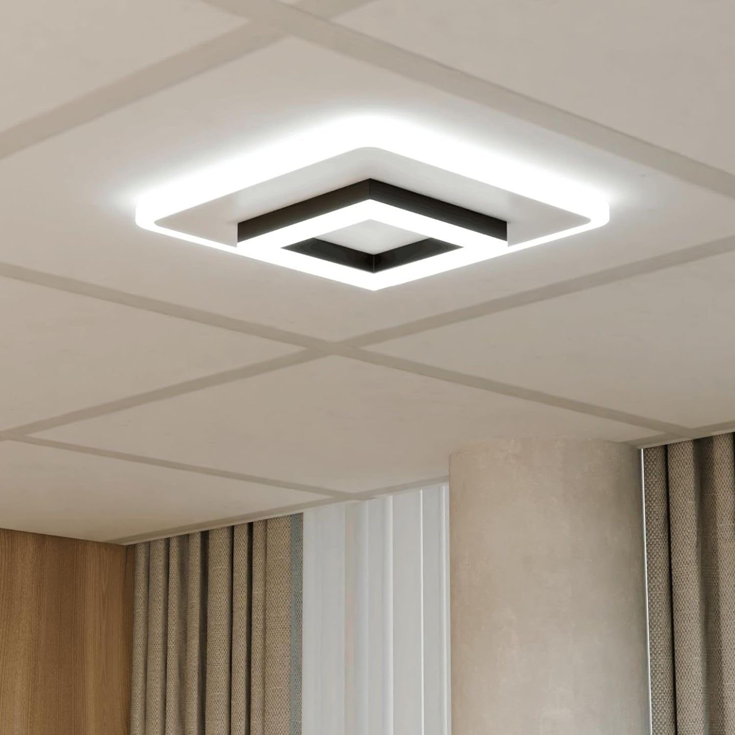 Modern LED Ceiling Light for Home | 3 Color Modes | High CRI >97 | Anti-Dizziness, Anti-Reflection | Bright & Energy Efficient Ceiling Lamp for Living Room, Bedroom, Kitchen Square (13)-image-11