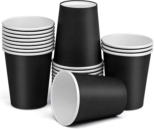Miniatura 1 de Paquete de 25 vasos de papel blancos de 8 onzas para fiestas, tazas de café de papel desechables, vasos de papel para bebidas calientes o frías,