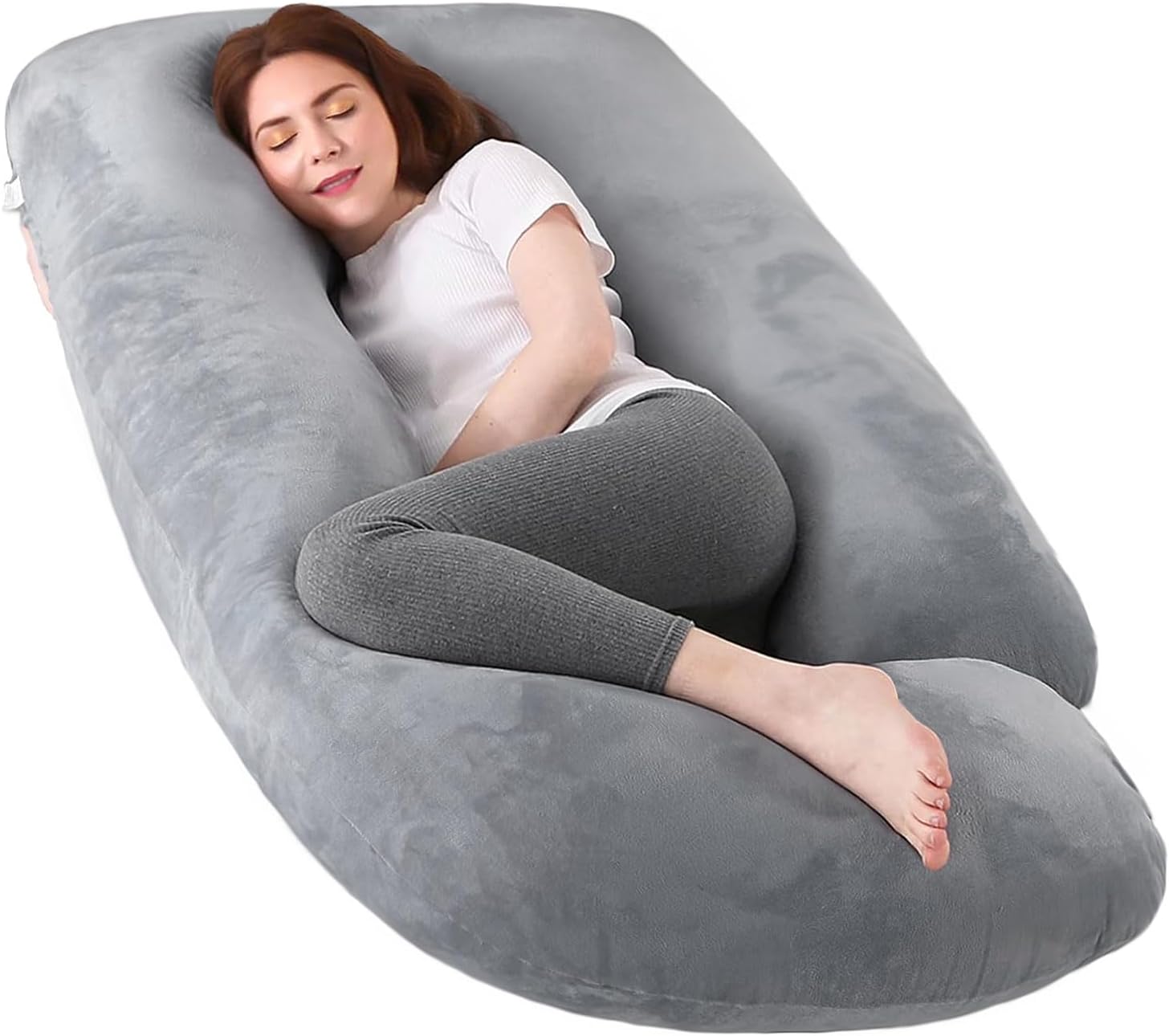 QUEEN ROSE Pregnancy Pillow for Sleeping, U Shape Pillow with Cotton