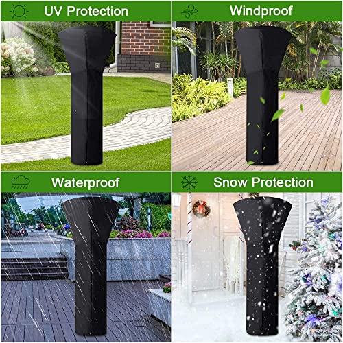 SUPOW Patio Heater Covers Waterproof with Zipper, 600D Oxford Fabric Standup Outdoor Heater Cover for Outdoor Heaters, 89\" H x 33\" D x 19\" B (1) - Thumbnail 5