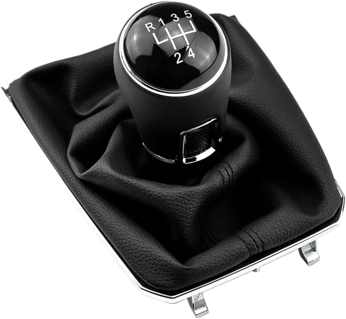 Gear Shift Knob Shift Lever Knob Compatible for Passat B8 3G5 5/6 Speed Manual Transmission with Gaiter Boot Cover Case(6 Speed)