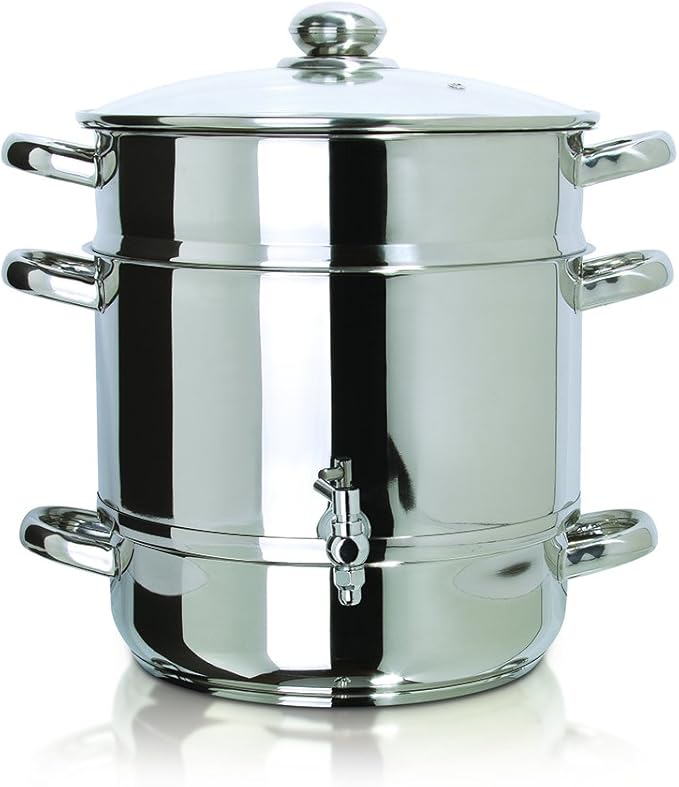 Euro Cuisine EC9500 Stove Top Steam Juicer, Stainless Steel Steam Juice