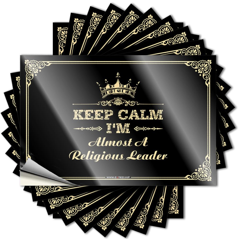 Sticker Farm Custom Stickers, Case Waterproof Keep Calm I'm Almost A Religious Leader for Hydro Flask | Personalized Vinyl Decals for Christmas Holiday Gift(12X18CM)