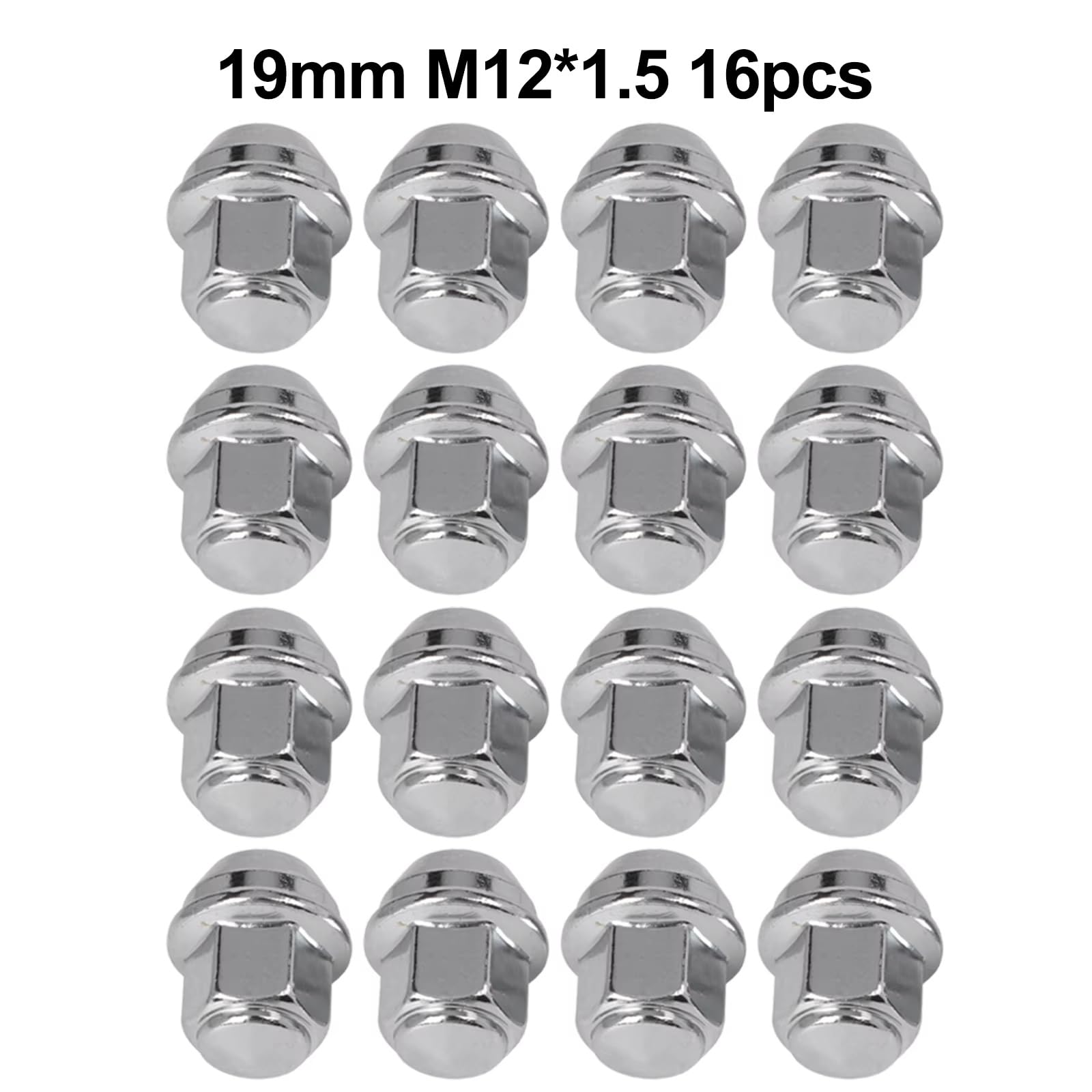 tuercas de rueda coche Compatible Con Ford Tuercas De Rueda De Acero Para Coche Accesorios Hexagonales De 3/4 '' (19 Mm), Tornillos Para Neumáticos, 16 Piezas M12x1.5