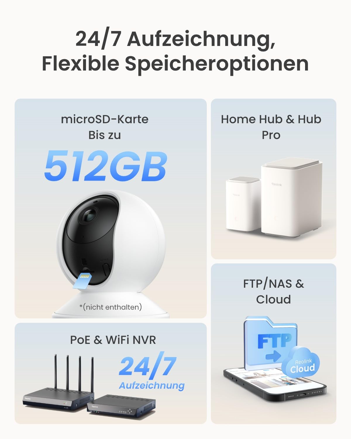 Reolink 3K Überwachungskamera Innen WLAN Schwenkbar, Home und Baby Monitor mit Personen-/Haustier-/Baby-Schreierkennung, Auto-Tracking, 2,4/5GHz WiFi IP Kamera Indoor, 5MP IR-Nachtsicht, E1 Pro