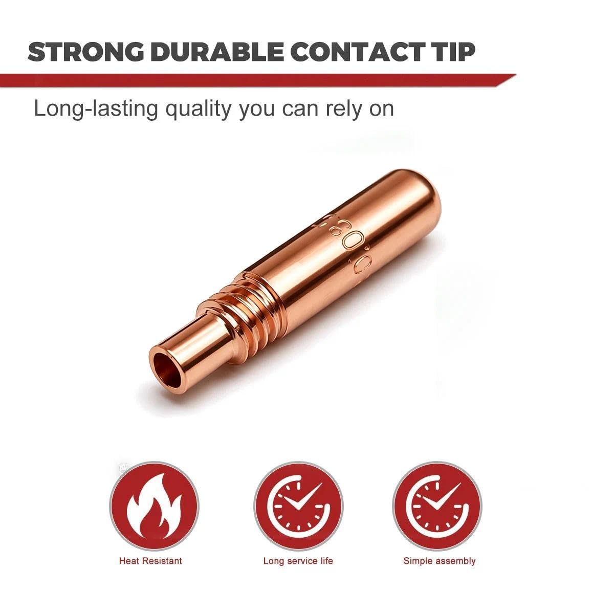 Punte di contatto T-M035 0,9 mm compatibili con pistola Miller MDX Series MIG da utilizzare con diffusore Miller MDX D-M100 D-M250 MDX100 MDX250 (100-PK)
