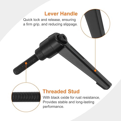 Miniatura 95 de uxcell 3 perillas ajustables M8 x 3.150 in, mango de rosca macho, botón de trinquete de liberación rápida, perno giratorio para maquinaria de torno